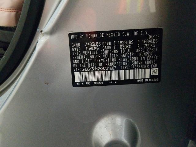 2019 HONDA FIT LX 3HGGK5H42KM731687
