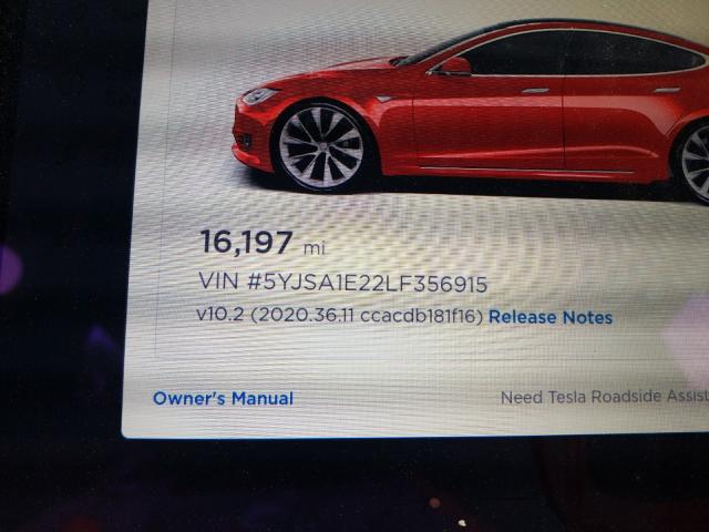 2020 TESLA MODEL S 5YJSA1E22LF356915
