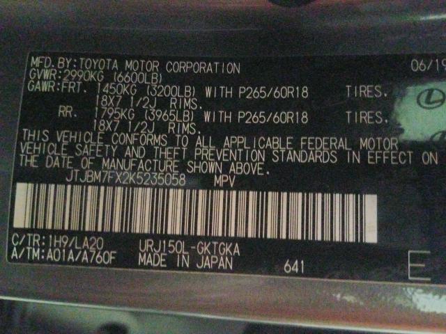 2019 LEXUS GX 460 JTJBM7FX2K5235058