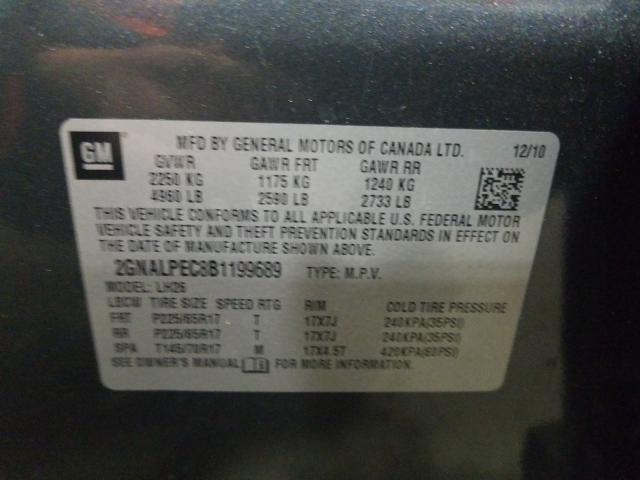 2011 CHEVROLET EQUINOX LT 2GNALPEC8B1199689