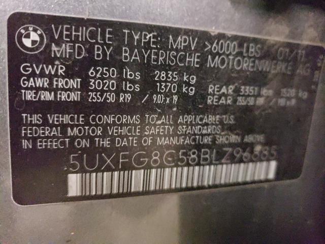 2011 BMW X6 XDRIVE5 5UXFG8C58BLZ96885