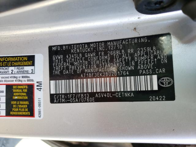 2011 TOYOTA CAMRY BASE 4T1BF3EK2BU201764