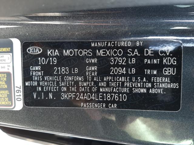 2020 KIA FORTE FE 3KPF24AD4LE187610