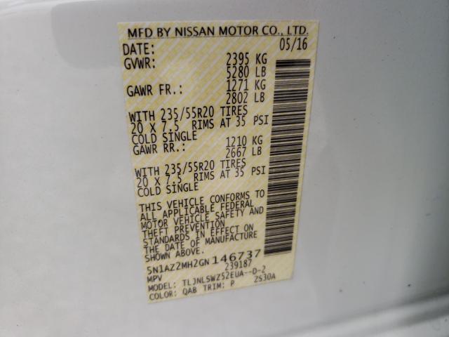 2016 NISSAN MURANO S 5N1AZ2MH2GN146737