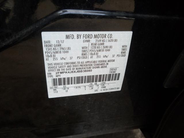 2018 FORD EDGE SEL 2FMPK4J8XJBB38080