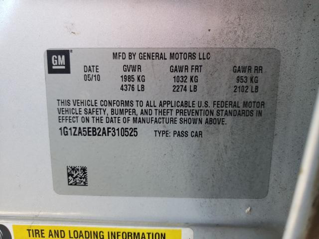 2010 CHEVROLET MALIBU LS 1G1ZA5EB2AF310525