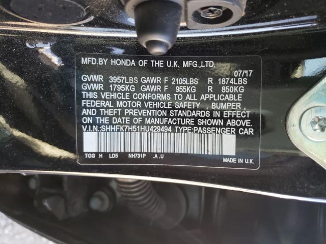 2017 HONDA CIVIC EX SHHFK7H51HU429494