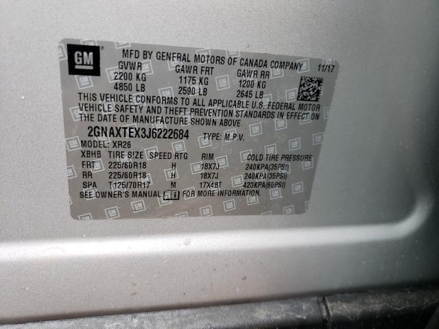 2018 CHEVROLET EQUINOX LT 2GNAXTEX3J6222684