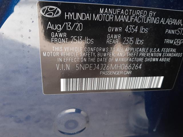 2021 HYUNDAI SONATA SEL 5NPEJ4J26MH066264