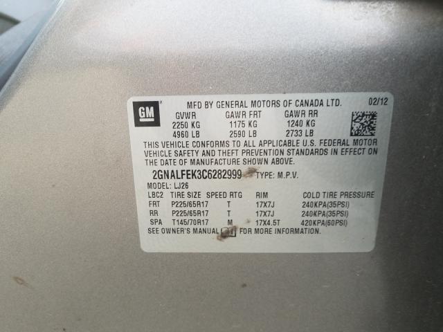 2012 CHEVROLET EQUINOX LT 2GNALFEK3C6282999
