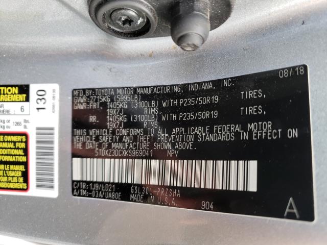 2019 TOYOTA SIENNA SE 5TDXZ3DCXKS969041