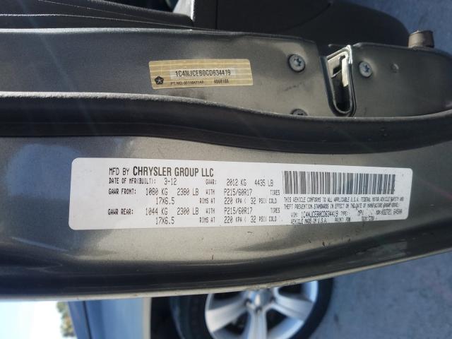 2012 JEEP COMPASS LA 1C4NJCEB0CD634419
