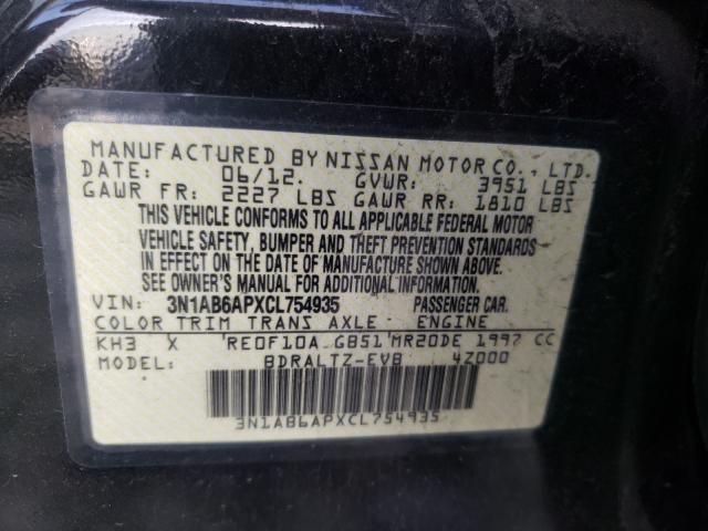 2012 NISSAN SENTRA 3N1AB6APXCL754935