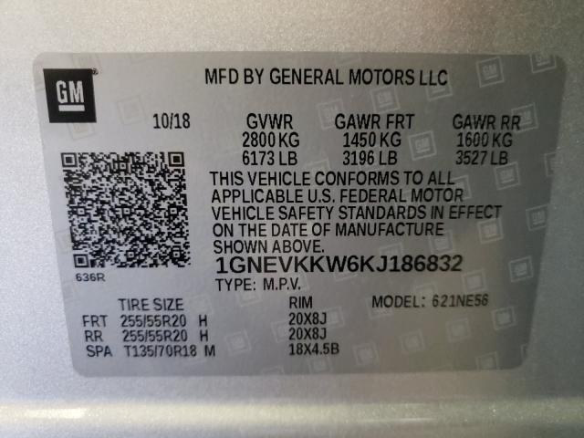 2019 CHEVROLET TRAVERSE P 1GNEVKKW6KJ186832