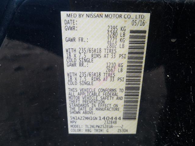 2016 NISSAN MURANO S 5N1AZ2MH1GN140444