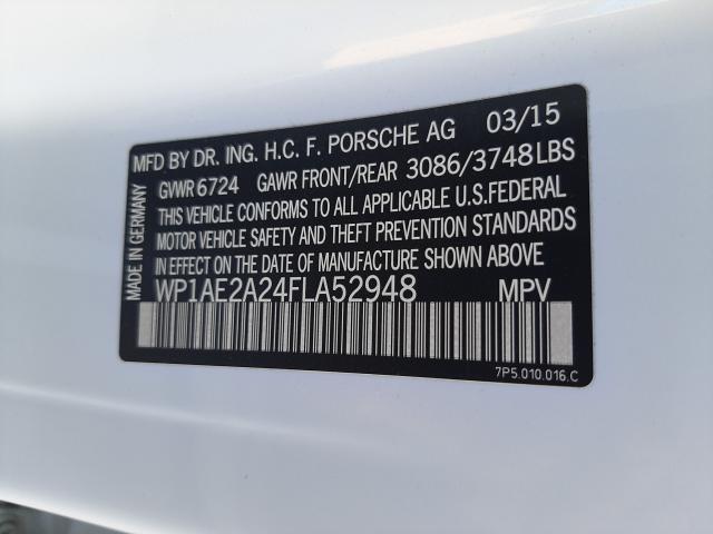 2015 PORSCHE CAYENNE SE WP1AE2A24FLA52948