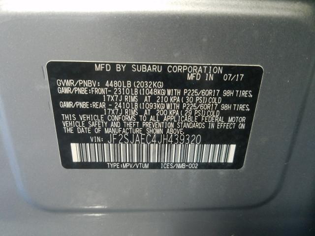 2018 SUBARU FORESTER 2 JF2SJAEC4JH439320