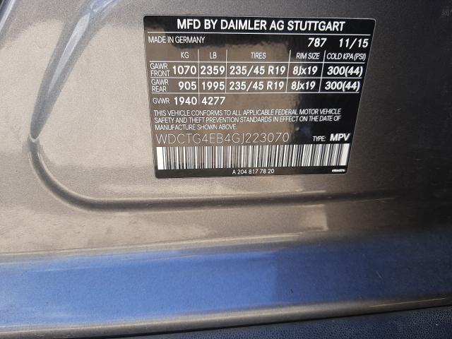 2016 MERCEDES-BENZ GLA 250 WDCTG4EB4GJ223070