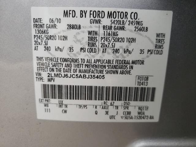 2010 LINCOLN MKX 2LMDJ6JC5ABJ35405