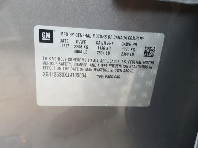 2018 CHEVROLET IMPALA PRE 2G1125S3XJ9105034