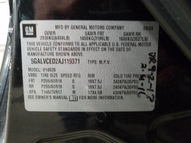 2010 BUICK ENCLAVE CX 5GALVCED2AJ119371