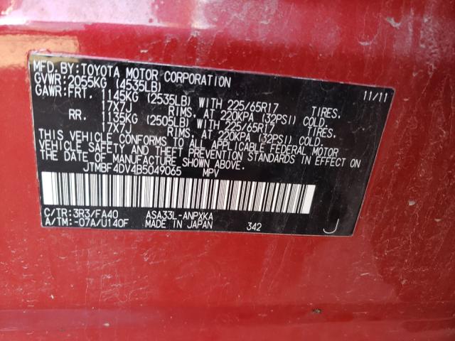 2011 TOYOTA RAV 4 JTMBF4DV4B5049065