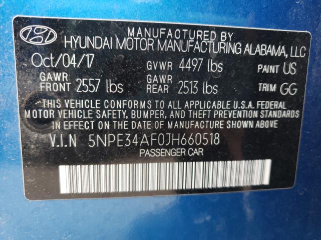 2018 HYUNDAI SONATA SPO 5NPE34AF0JH660518