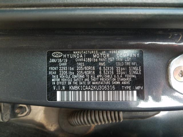 2019 HYUNDAI KONA SE KM8K1CAA2KU306316