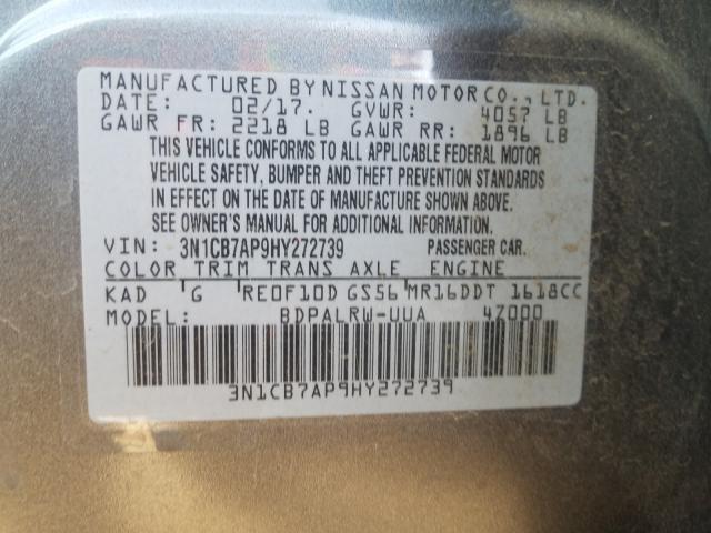 2017 NISSAN SENTRA SR 3N1CB7AP9HY272739