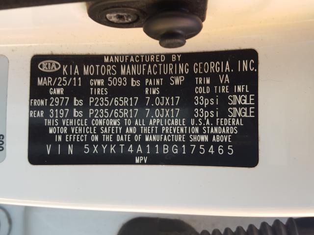 2011 KIA SORENTO BA 5XYKT4A11BG175465
