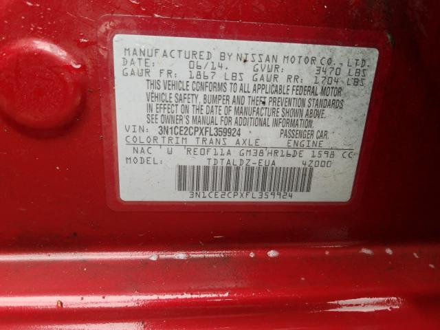 2015 NISSAN VERSA NOTE 3N1CE2CPXFL359924