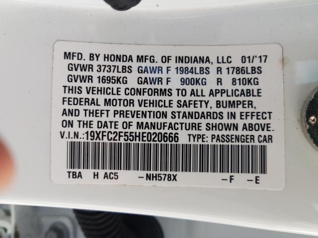 2017 HONDA CIVIC LX 19XFC2F55HE020666