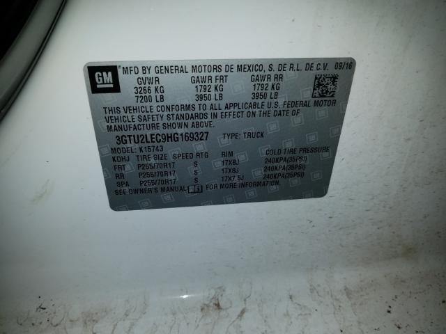 2017 GMC SIERRA K15 3GTU2LEC9HG169327