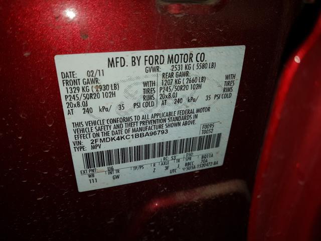 2011 FORD EDGE LIMIT 2FMDK4KC1BBA96793
