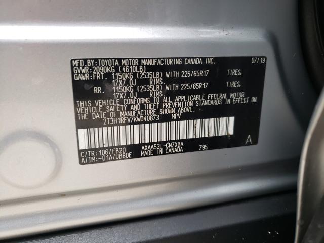 2019 TOYOTA RAV4 LE 2T3H1RFV7KW040873