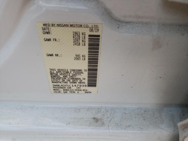 2020 NISSAN ALTIMA SR 1N4BL4CV7LC147939