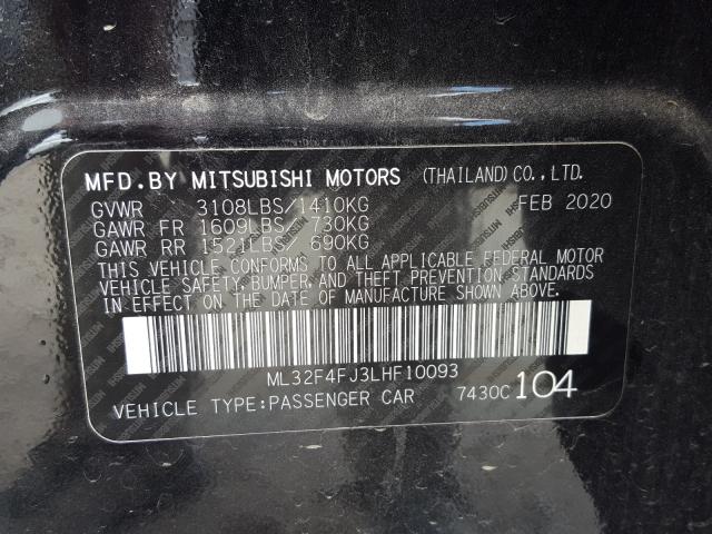 2020 MITSUBISHI MIRAGE G4 ML32F4FJ3LHF10093