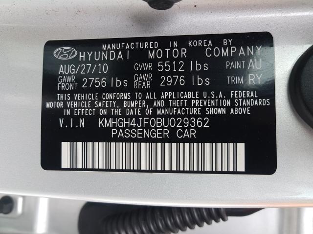 2011 HYUNDAI EQUUS SIGN KMHGH4JF0BU029362