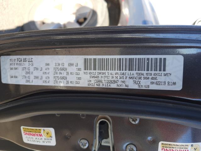 2016 RAM 1500 SLT 1C6RR6LT1GS262847