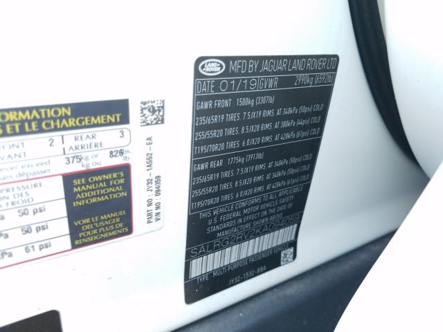 2019 LAND ROVER DISCOVERY SALRG2RV2KA094059