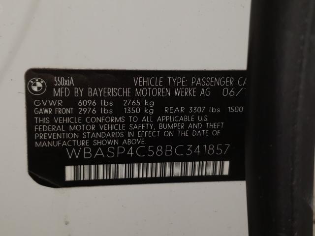 2011 BMW 550 XIGT WBASP4C58BC341857