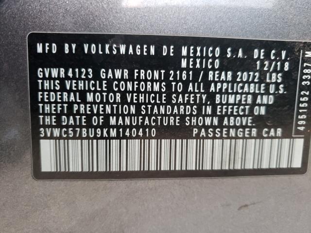 2019 VOLKSWAGEN JETTA S 3VWC57BU9KM140410