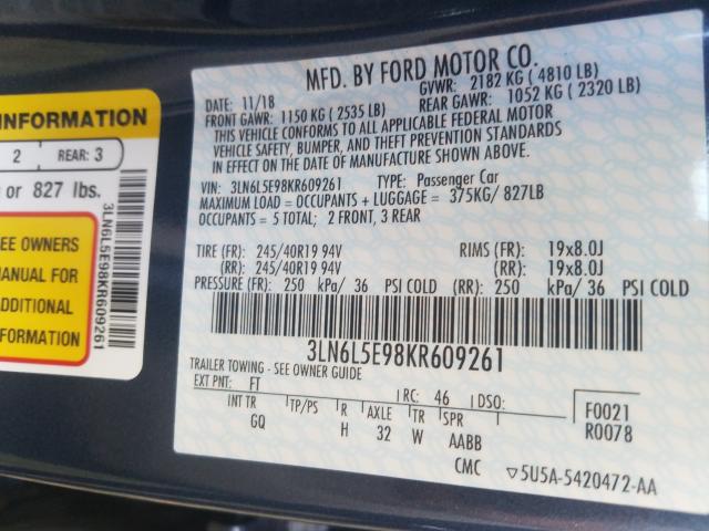 2019 LINCOLN MKZ RESERV 3LN6L5E98KR609261