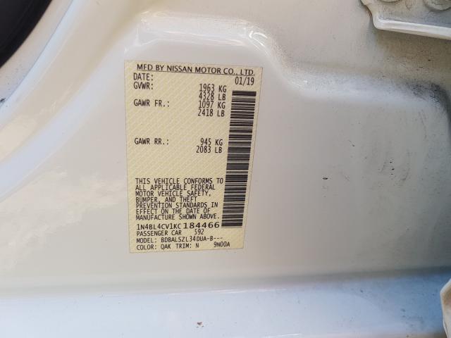 2019 NISSAN ALTIMA SR 1N4BL4CV1KC184466