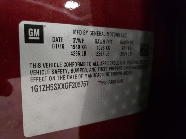 2016 CHEVROLET MALIBU PRE 1G1ZH5SXXGF205767