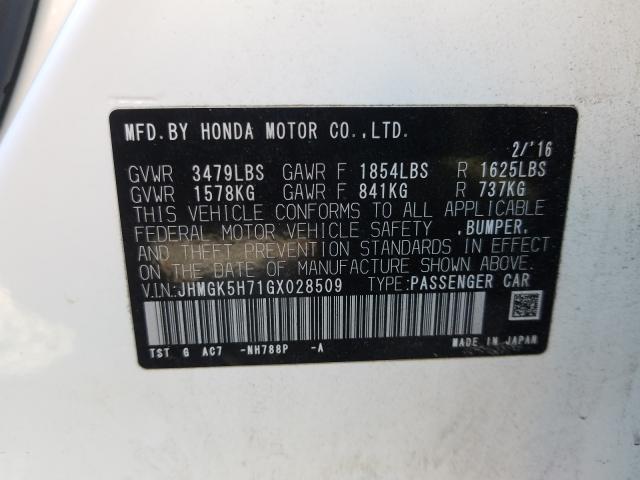 2016 HONDA FIT EX JHMGK5H71GX028509