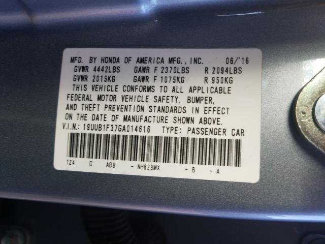 2016 ACURA TLX 19UUB1F37GA014616