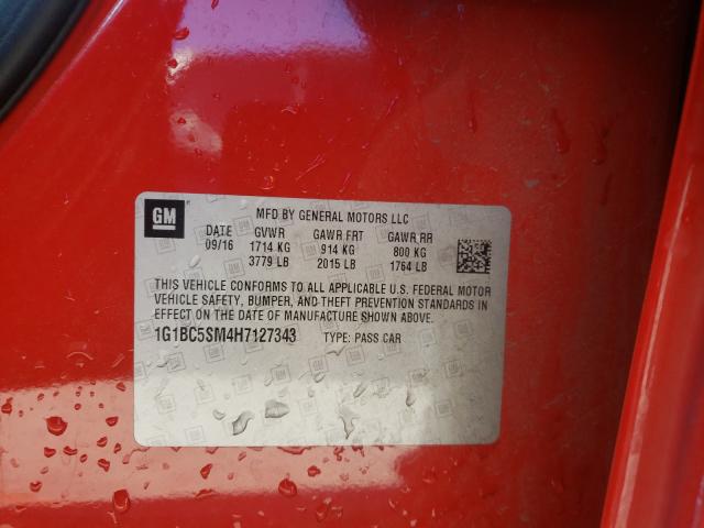 2017 CHEVROLET CRUZE LS 1G1BC5SM4H7127343