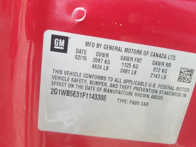 2015 CHEVROLET IMPALA LIM 2G1WB5E31F1143386