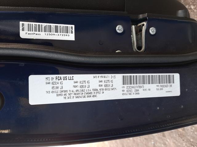 2015 DODGE CHARGER SX 2C3CDXHG1FH789473